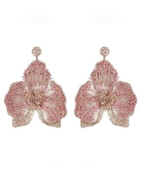 Deepa Gurnani Catarina Beaded Orchid Drop Earrings